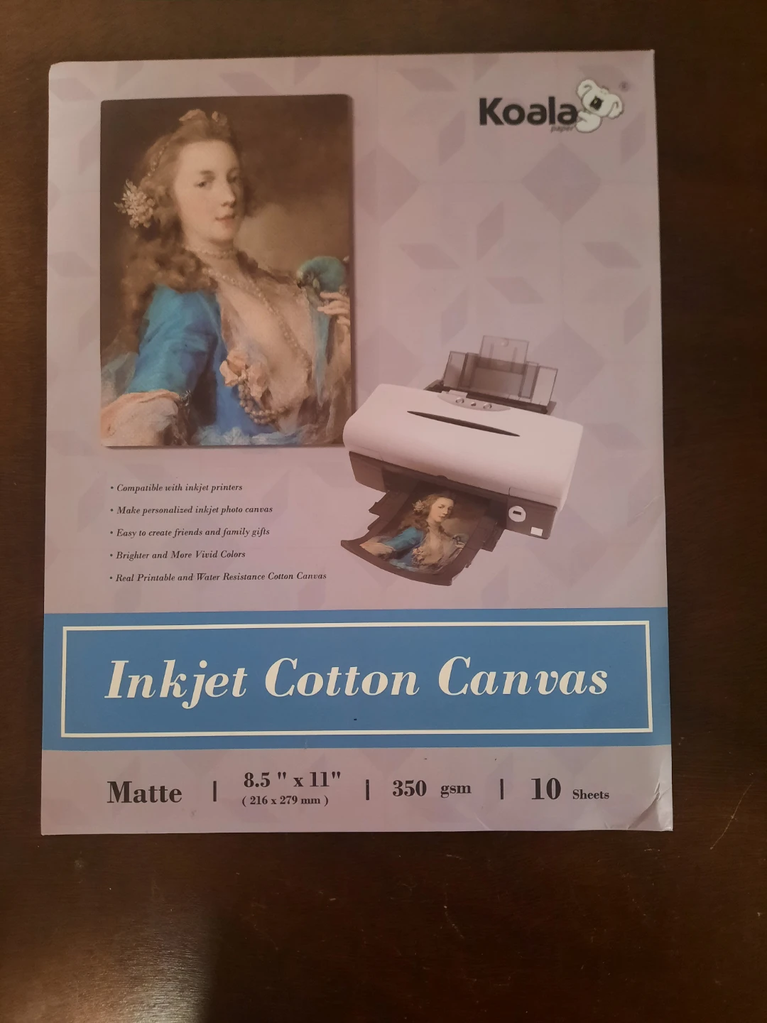 Koala Paper Inkjet Cotton Canvas 8.5" x 11" (10 Sheets)