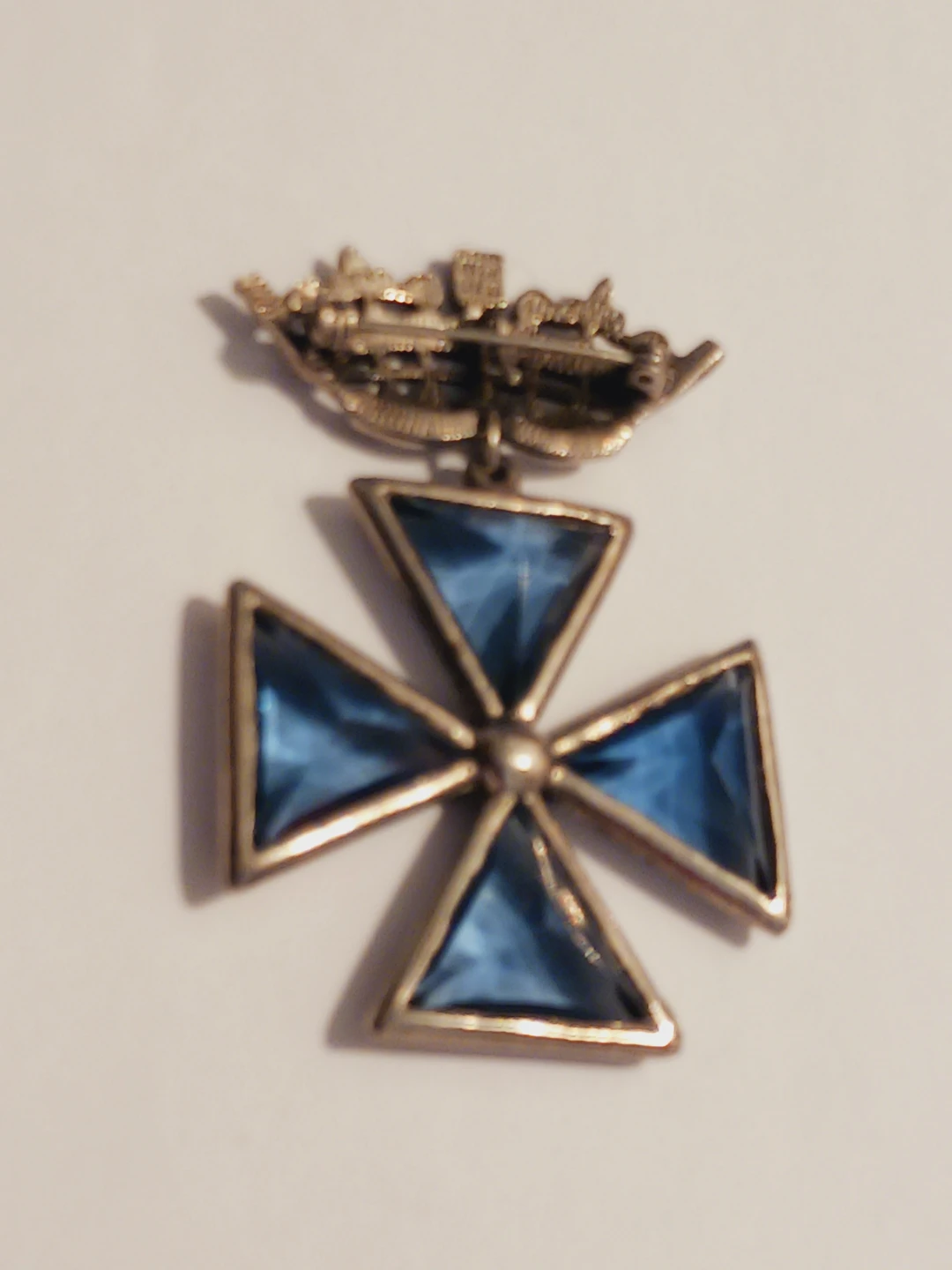Antique Collectible Silver Maltese Cross Brooch - photo 4