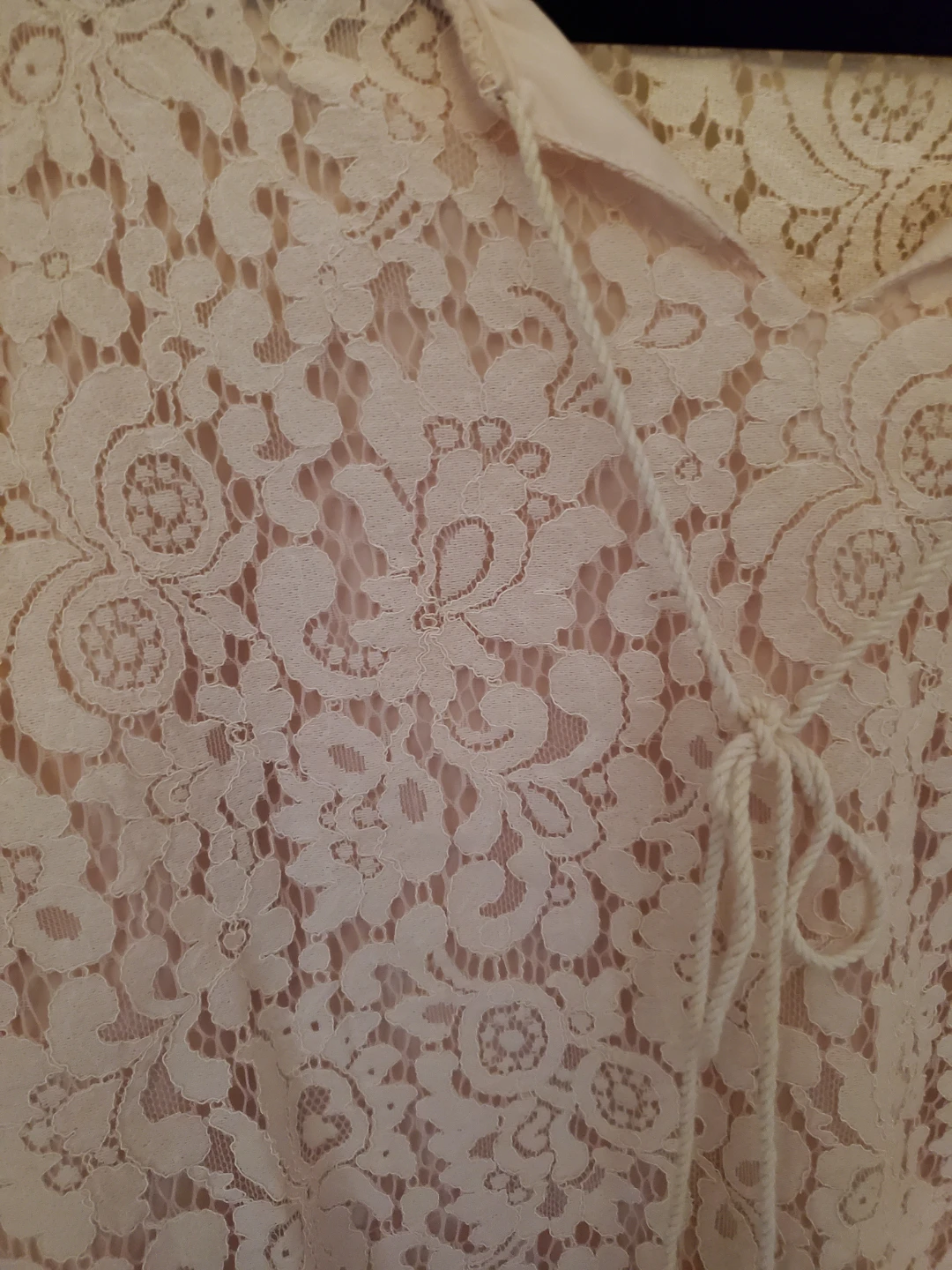 Plus Size Light Pink Lace Overlay Long Sleeve Peasant Top - photo 3