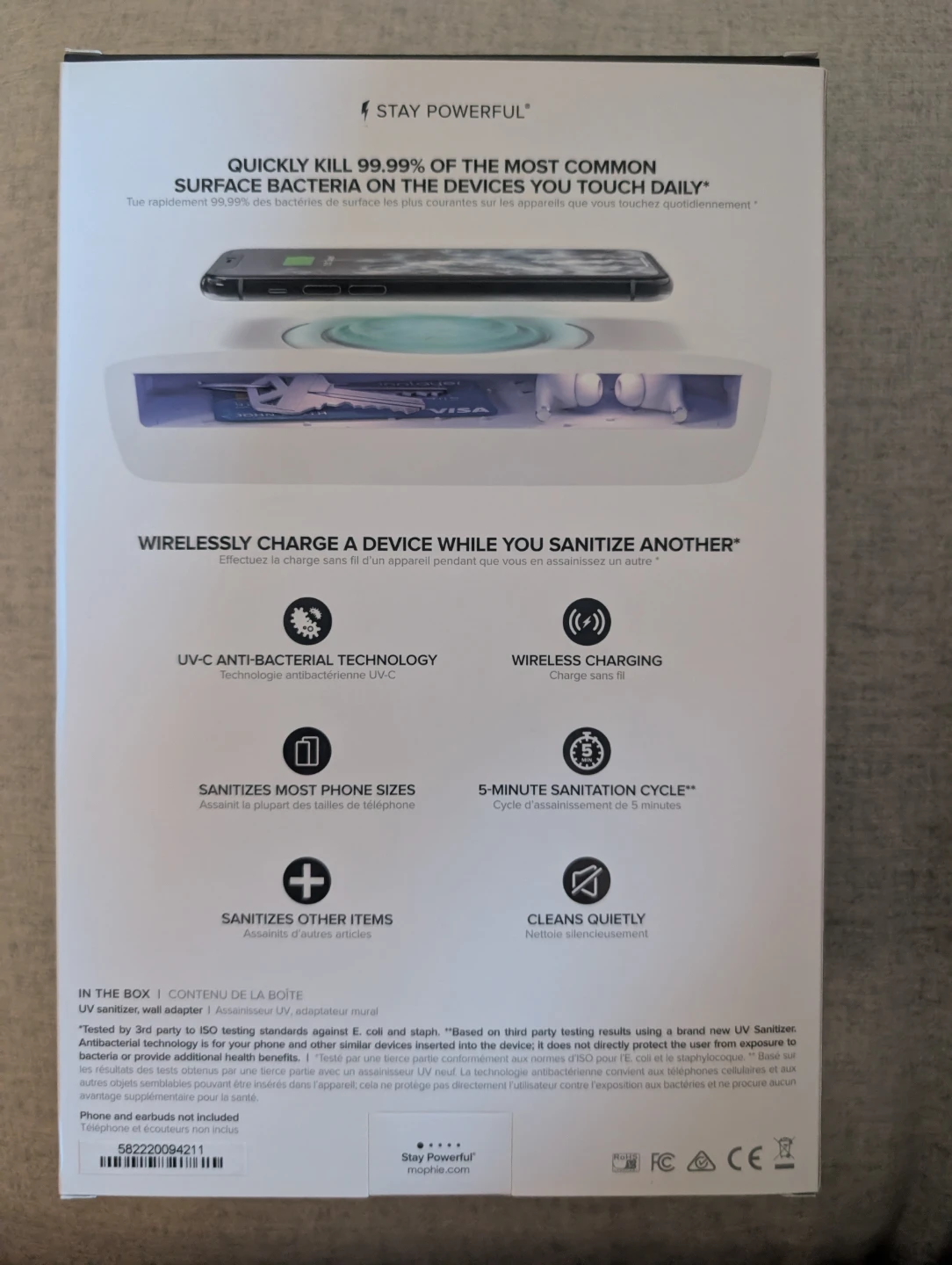 Mophie UV Sanitizer with Wireless Charging - photo 2