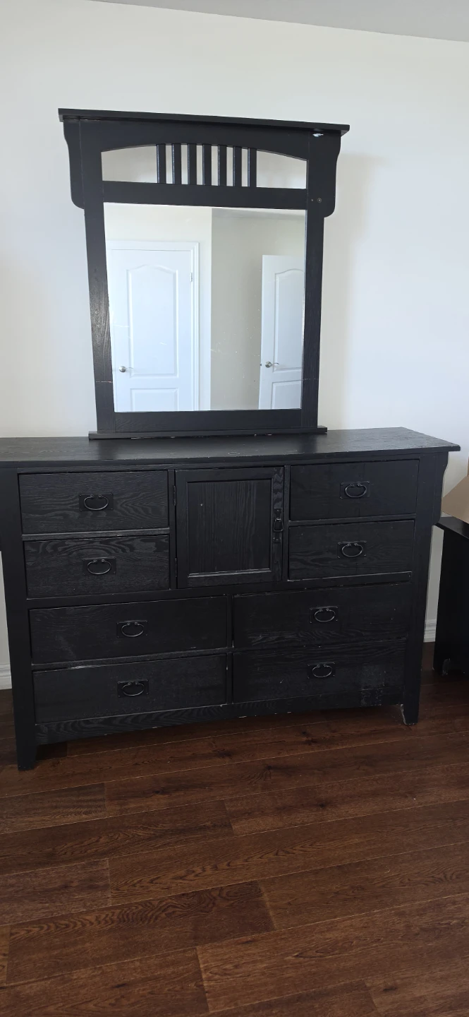 Black Dresser with Mirror