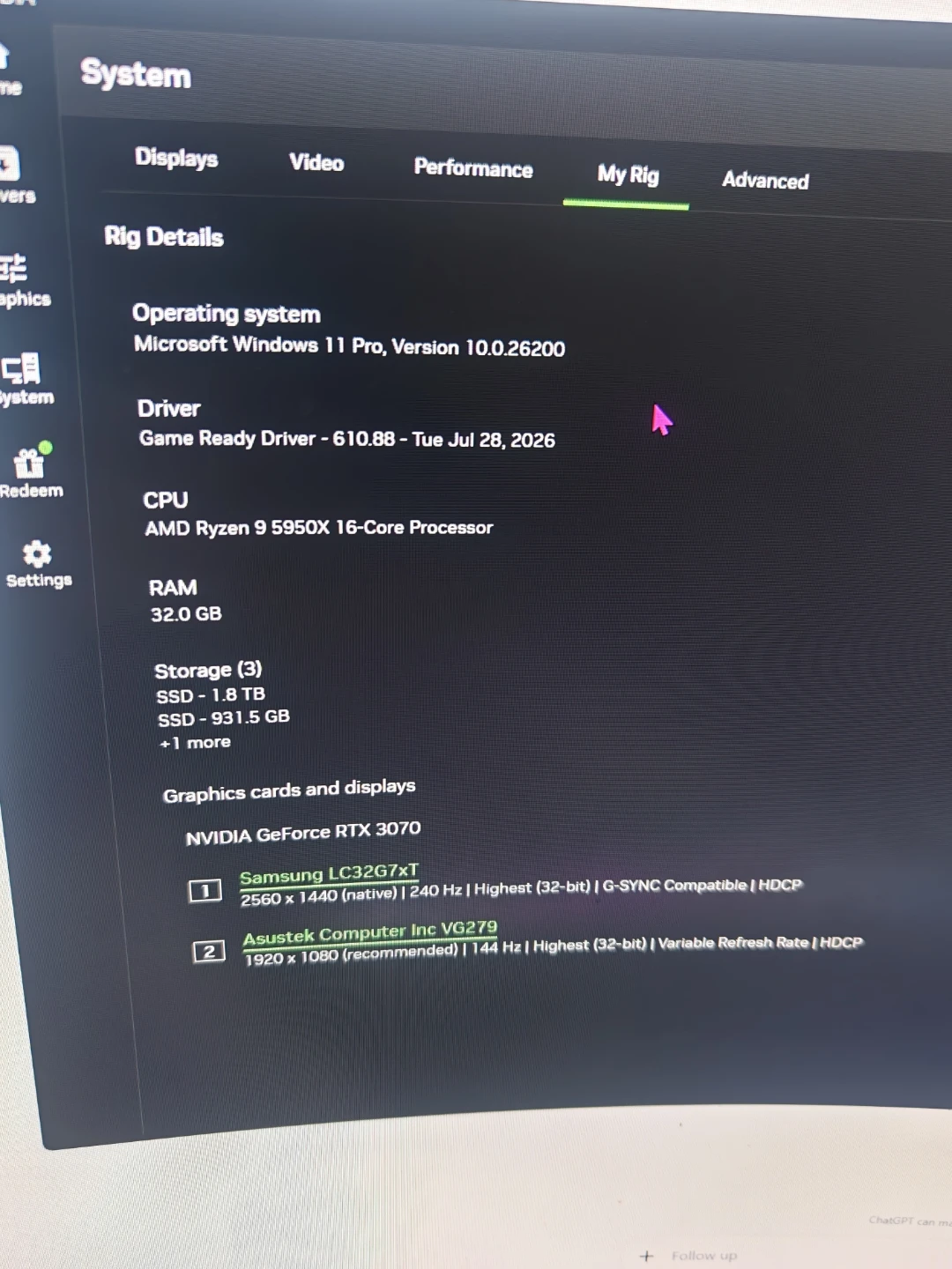 Desktop ryzen 5950x with EVGA RTX 3070 AND 32GB RAM