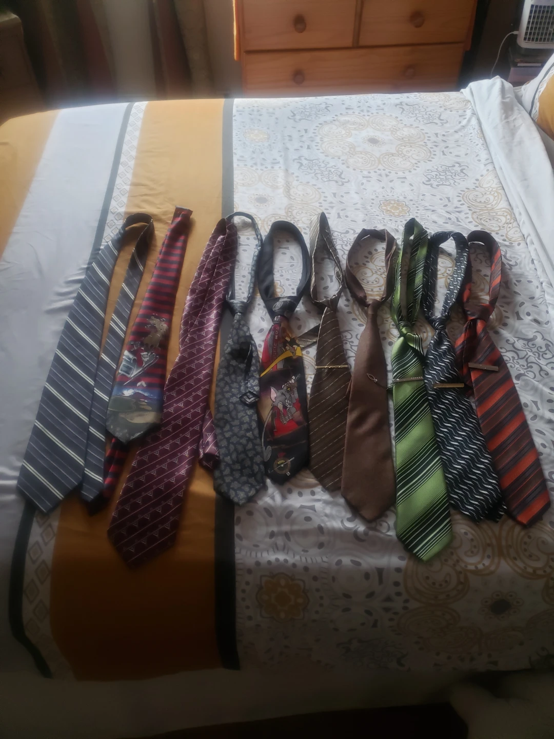 Assorted collection of 11 patterned neckties