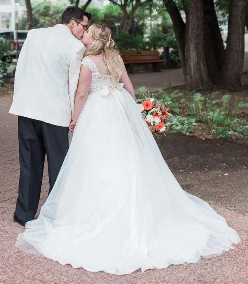 Ivory Wedding Dress size 14- Altered to 5'