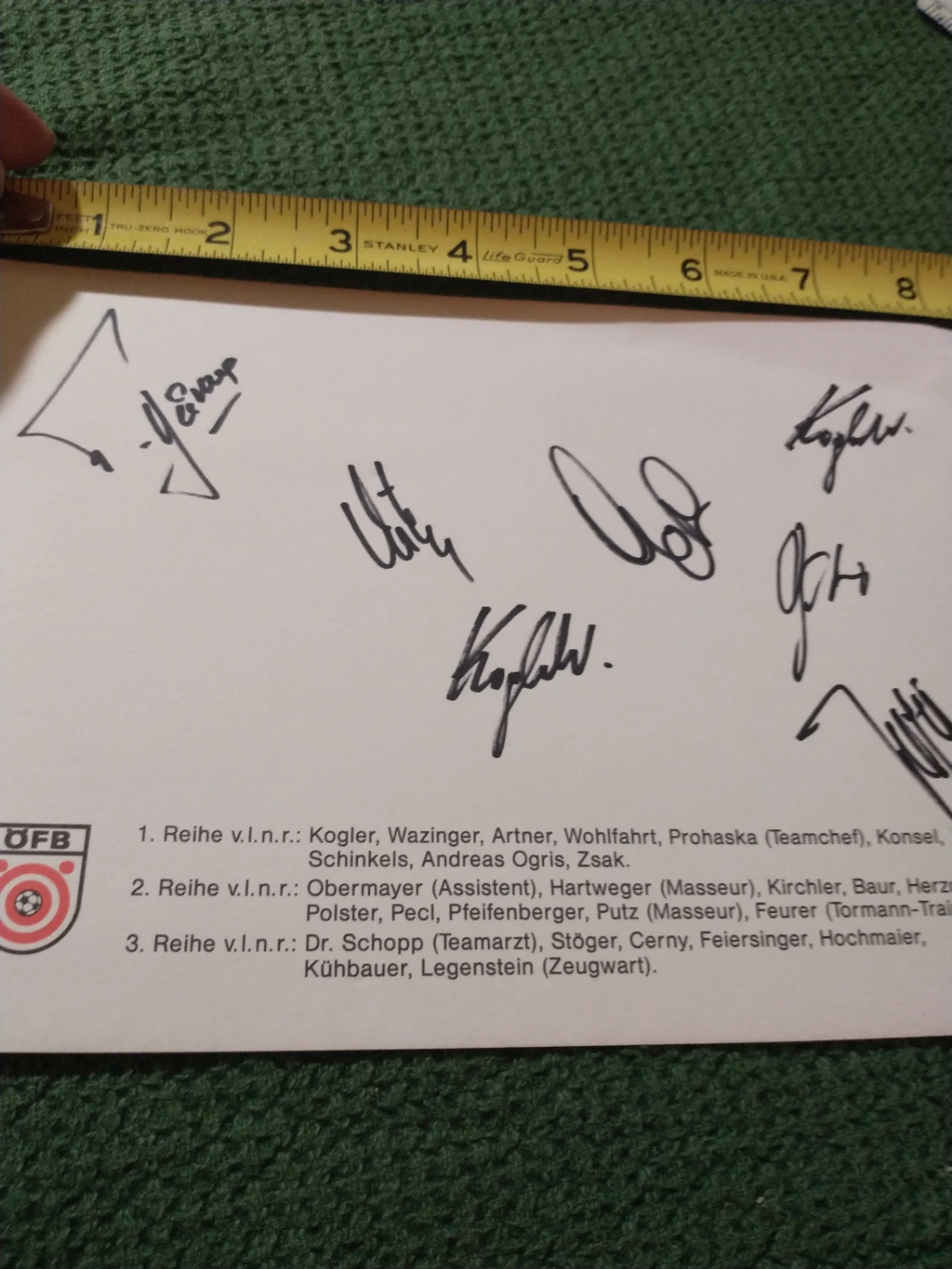 1993 Austria National Football Team Picture With 7 Autographs - photo 4