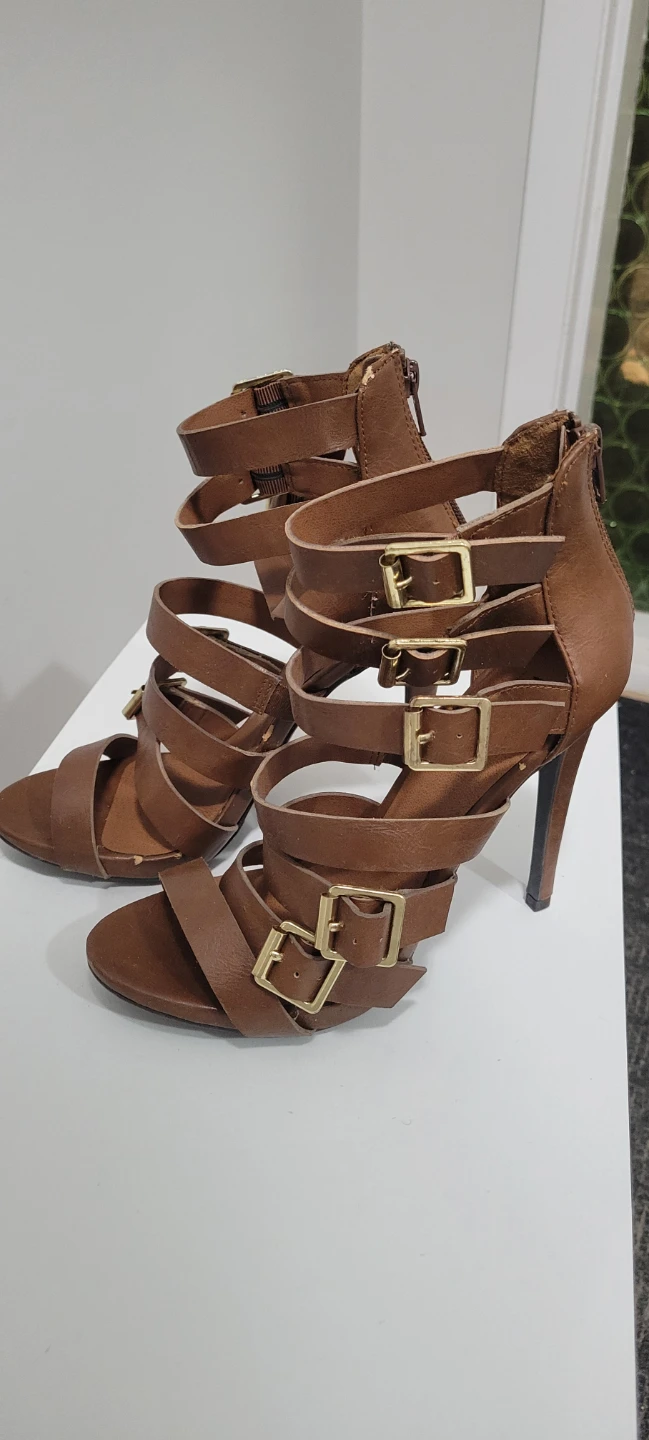 GUC Mossimo Brown Strappy High Heel Sandals s7.5 - photo 3