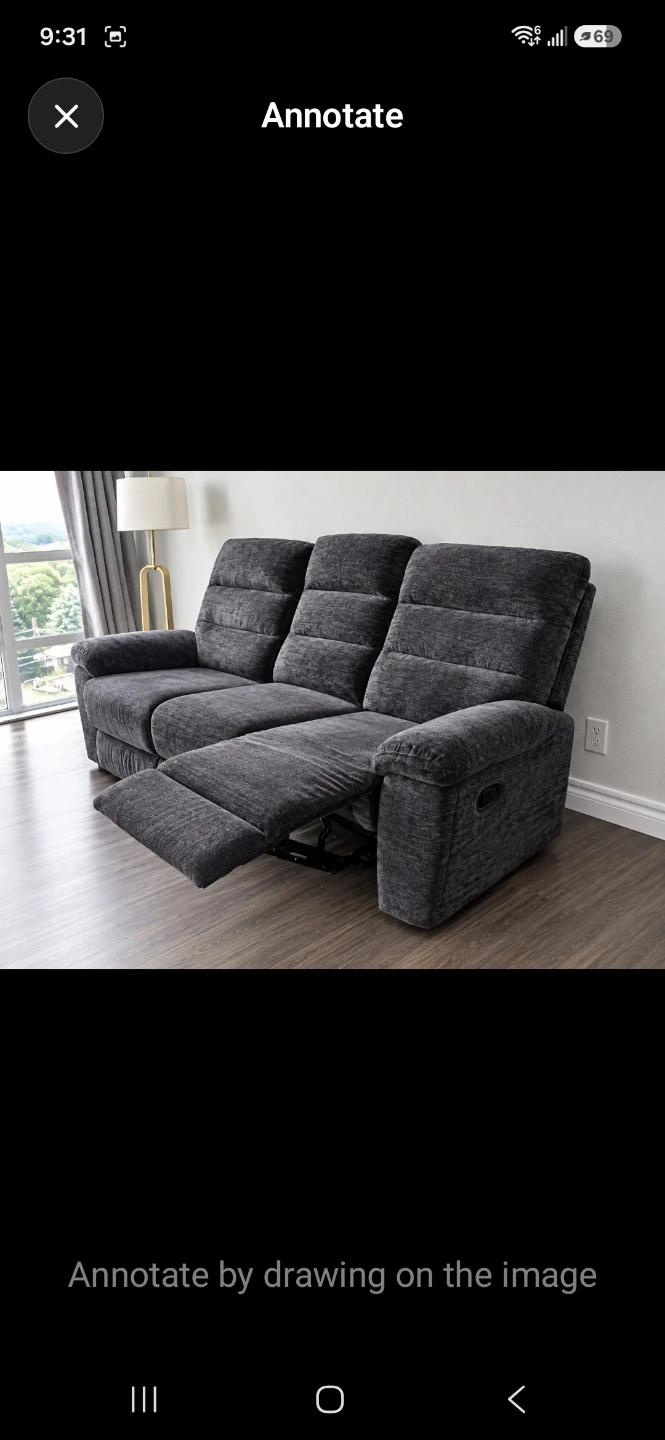 Grey reclining sofa