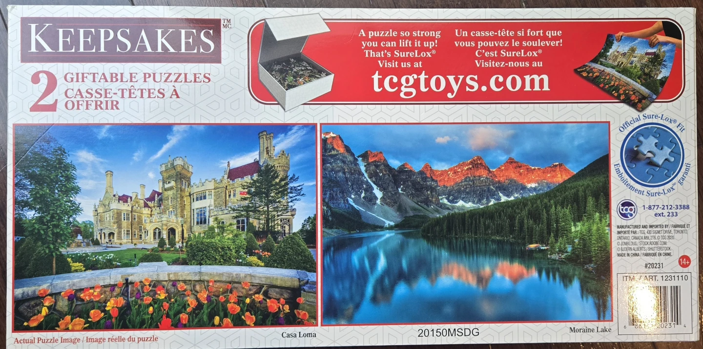 Keepsakes 2 Giftable Puzzles - Casa Loma & Moraine Lake