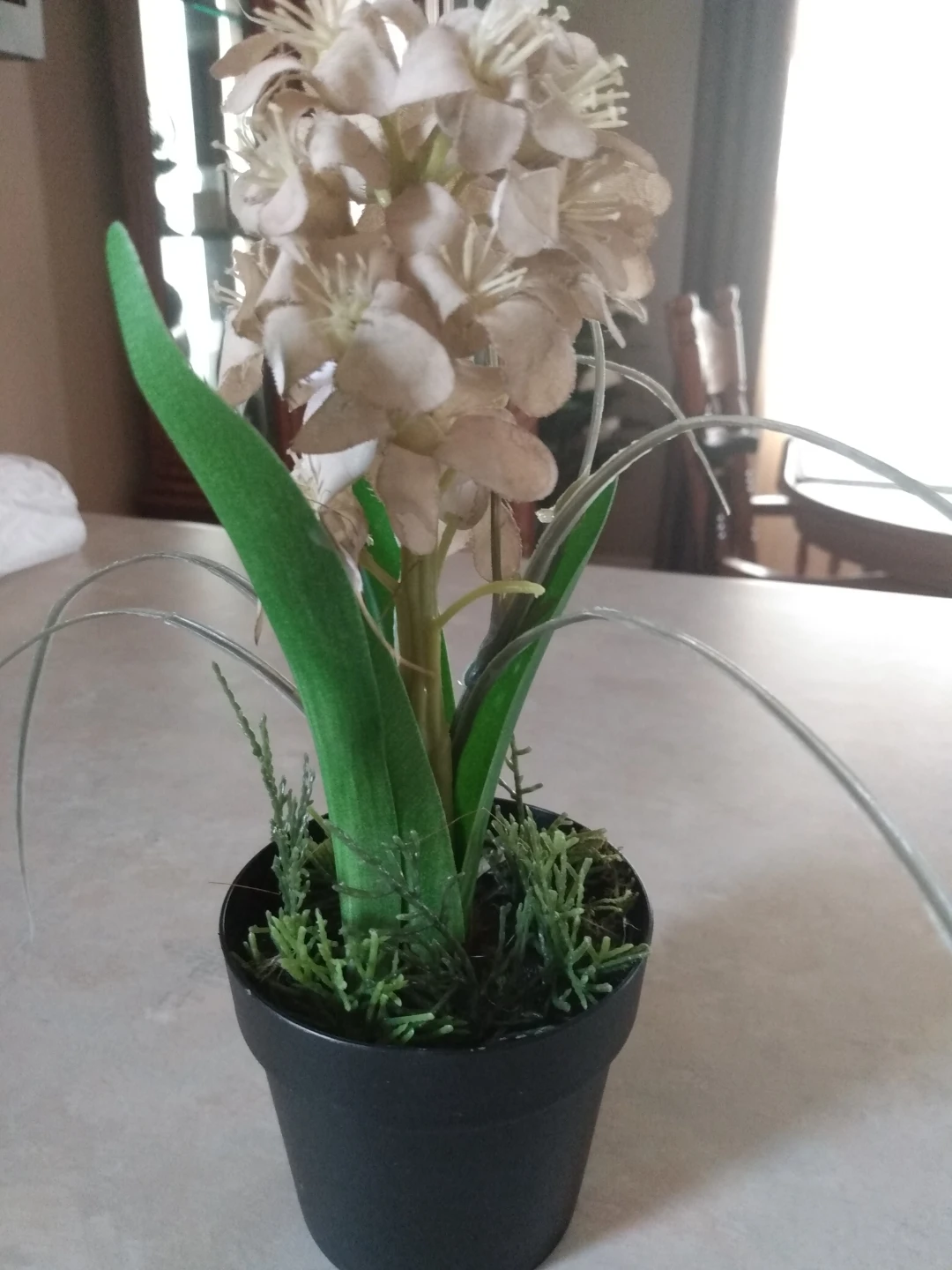 Artificial Flower Arrangement in Black Pot