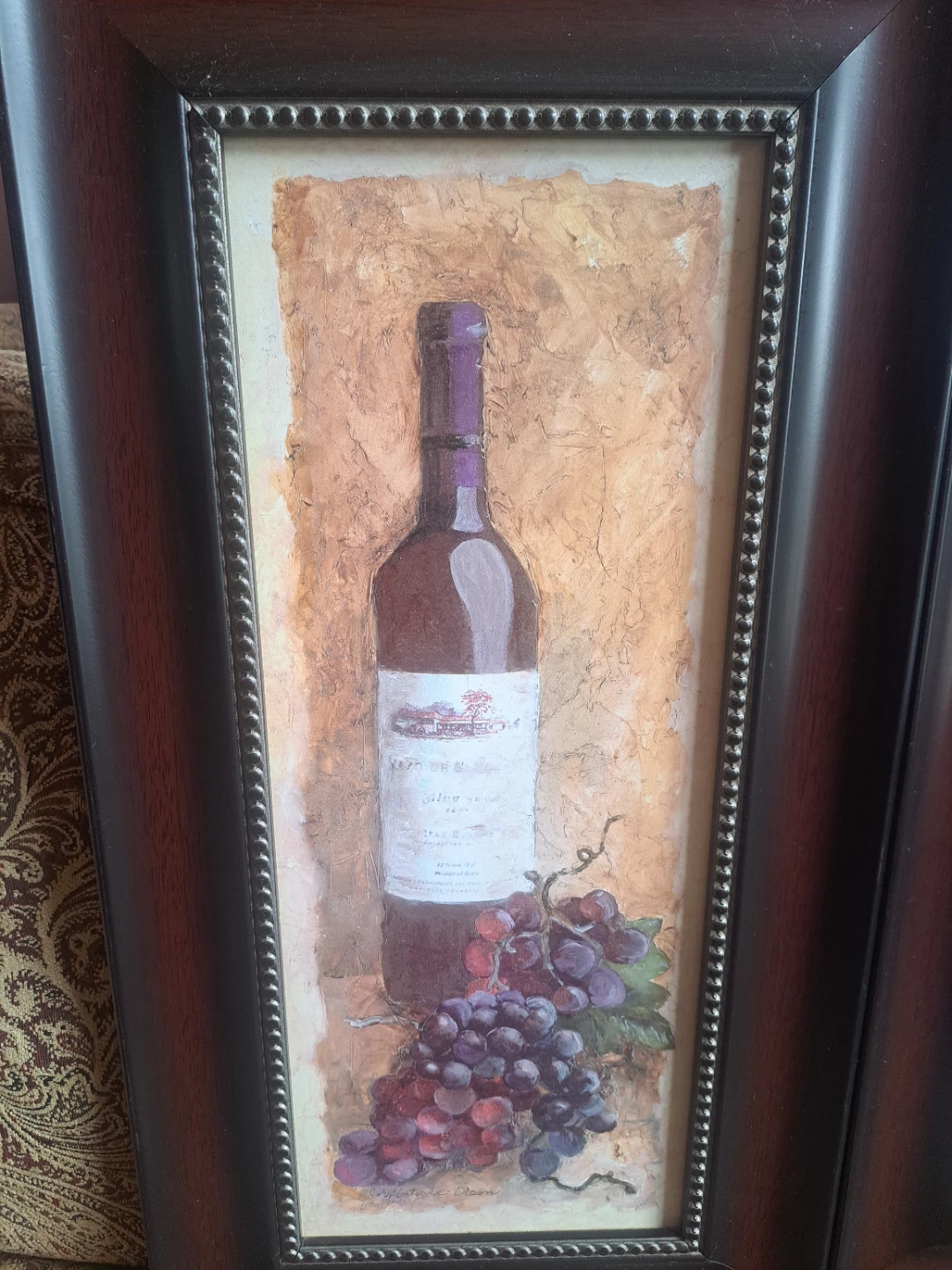 2 Framed Wine Bottle Prints - photo 2