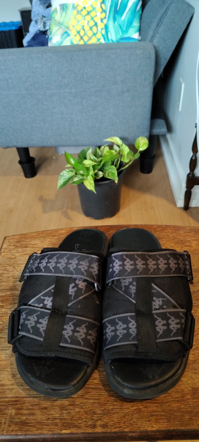 Kappa Black Slide Sandals