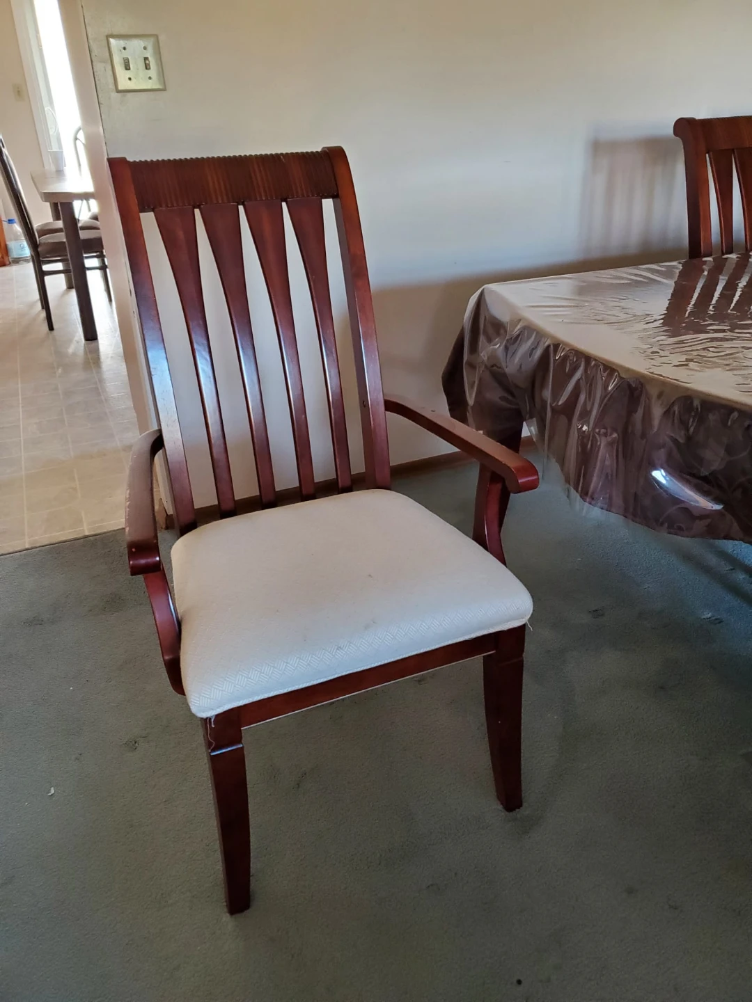 Cherry Wood Dining Table and Chairs Set - photo 3