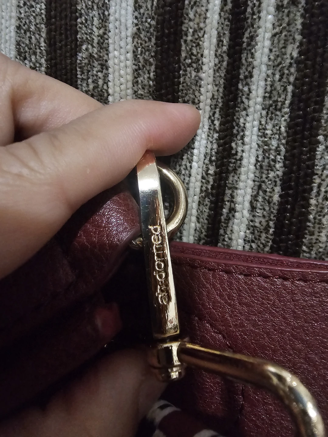 Maroon Crossbody Bag with Embroidered Strap - photo 4