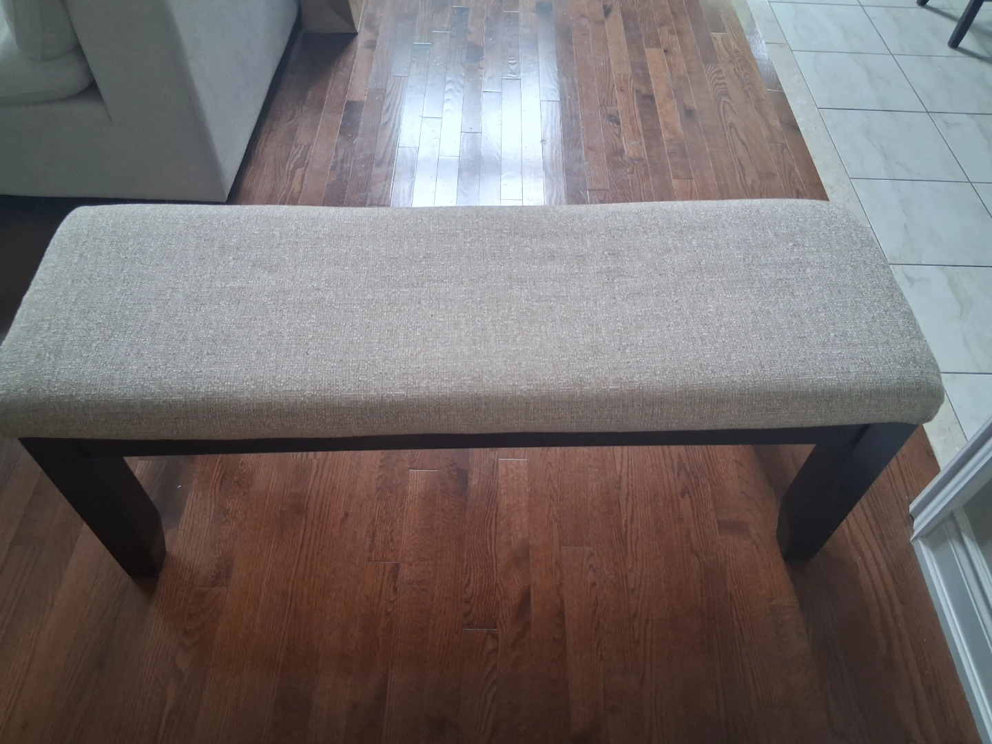 Bench - Upholstered Top, Dark Wood Base - photo 4