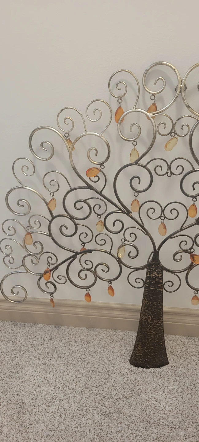 Decorative metal Tree Wall Art with Orange Beads - photo 5