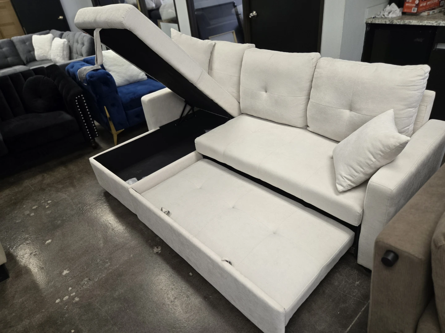 Sectional Sofa Bed with Storage - photo 3