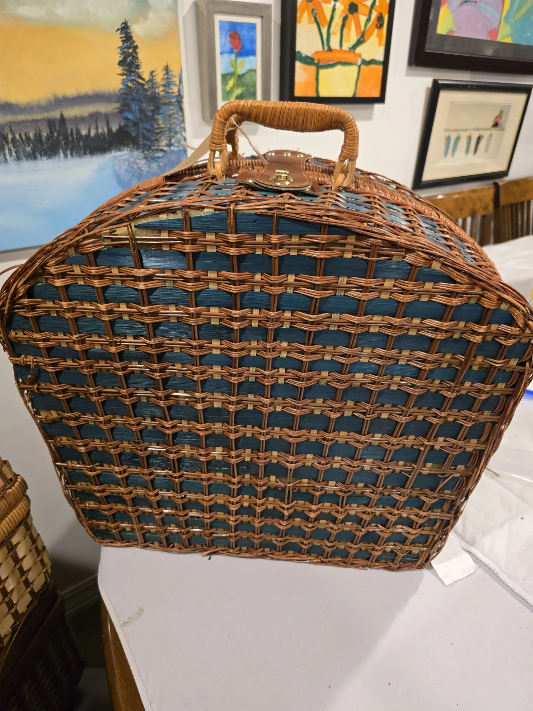Wicker Picnic Basket with Plates and Cutlery - photo 5