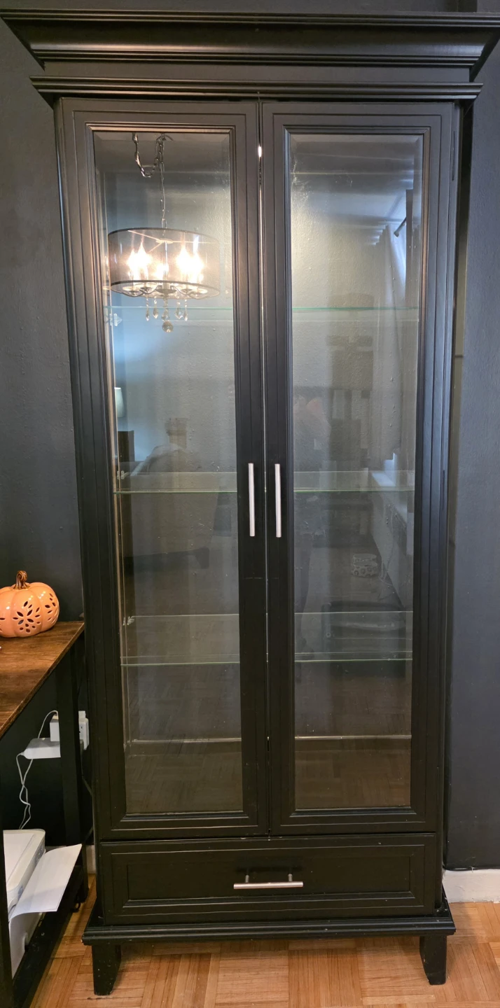 Beautiful Black & Glass Cabinet