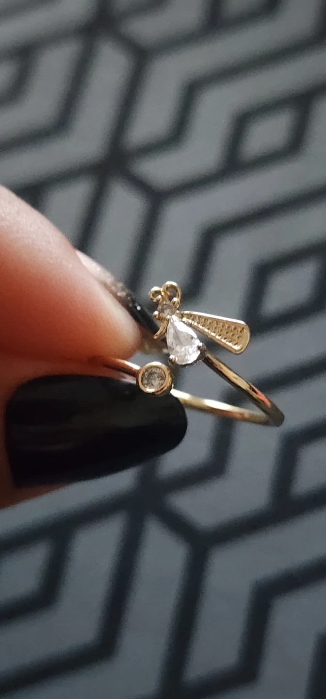 Gold played adjustable Dragonfly Ring