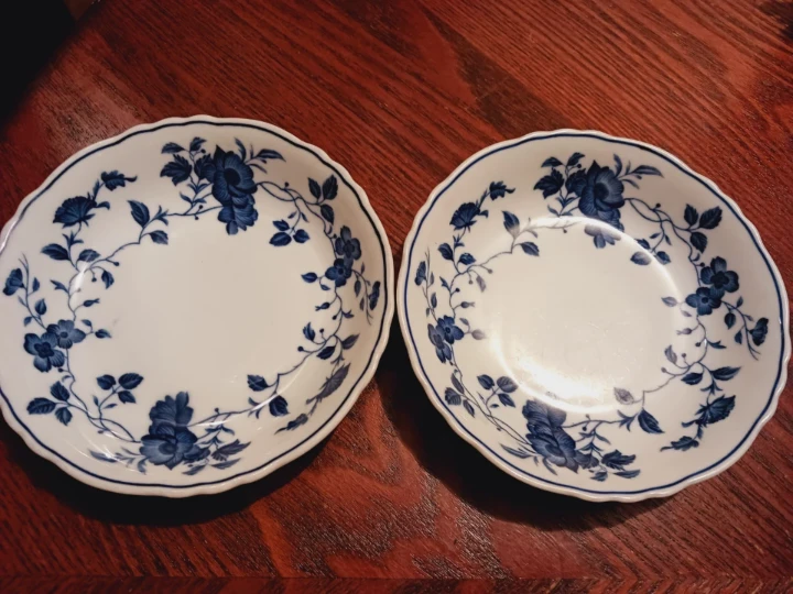 Set of 2 × Royal Meissen Blue Floral Fine China Bowls - photo 2