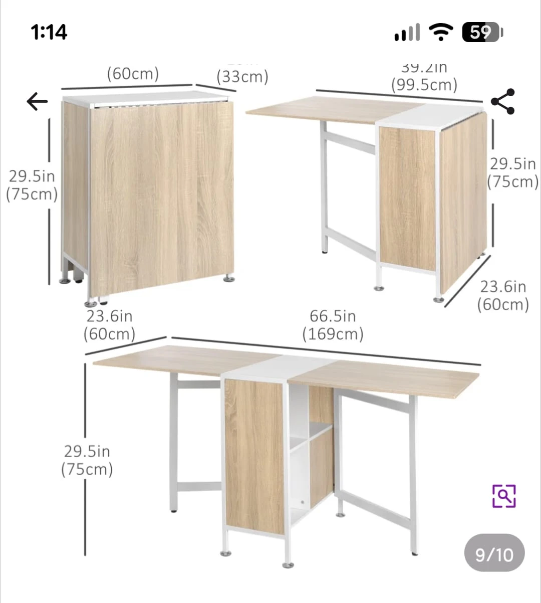 Folding Dining Table with Storage - photo 3