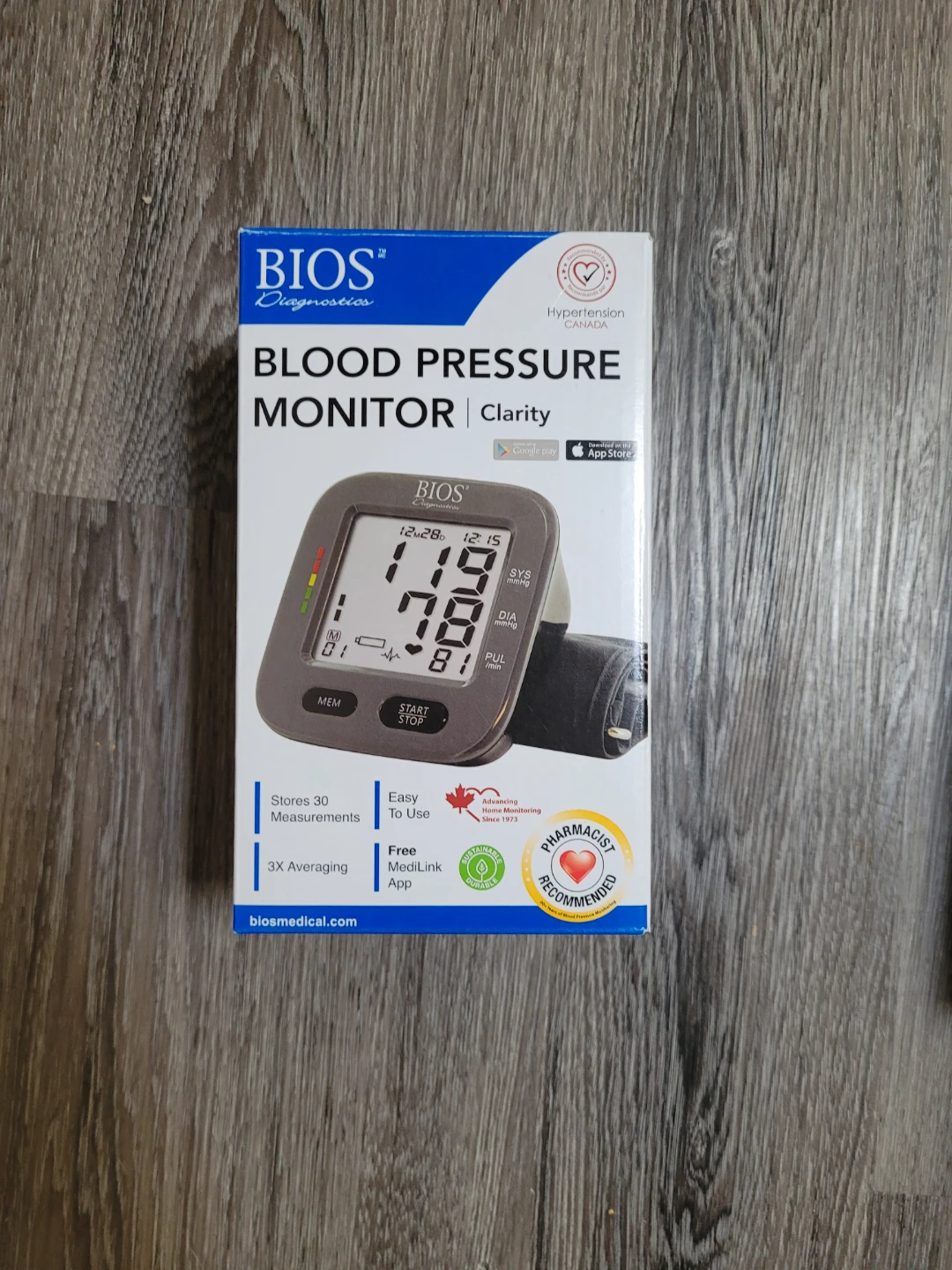BRAND NEW! BIOS Clarity Blood Pressure Monitor