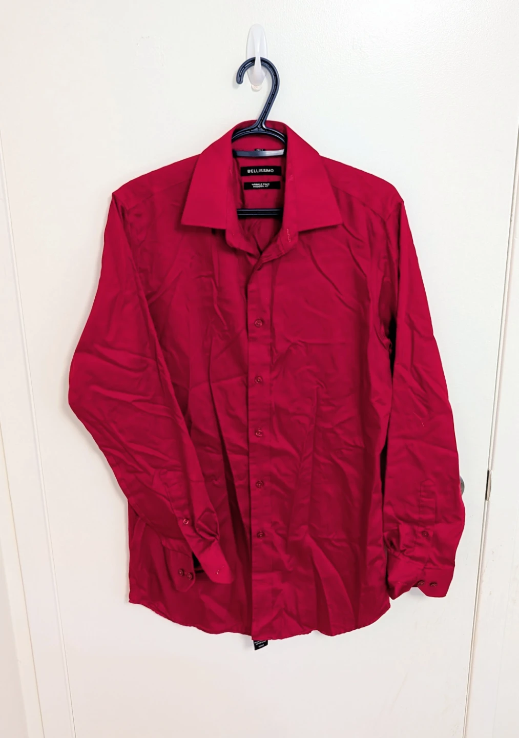 Bellissimo Red Wrinkle-Free Dress Shirt - Men's 15.5 , 34/35