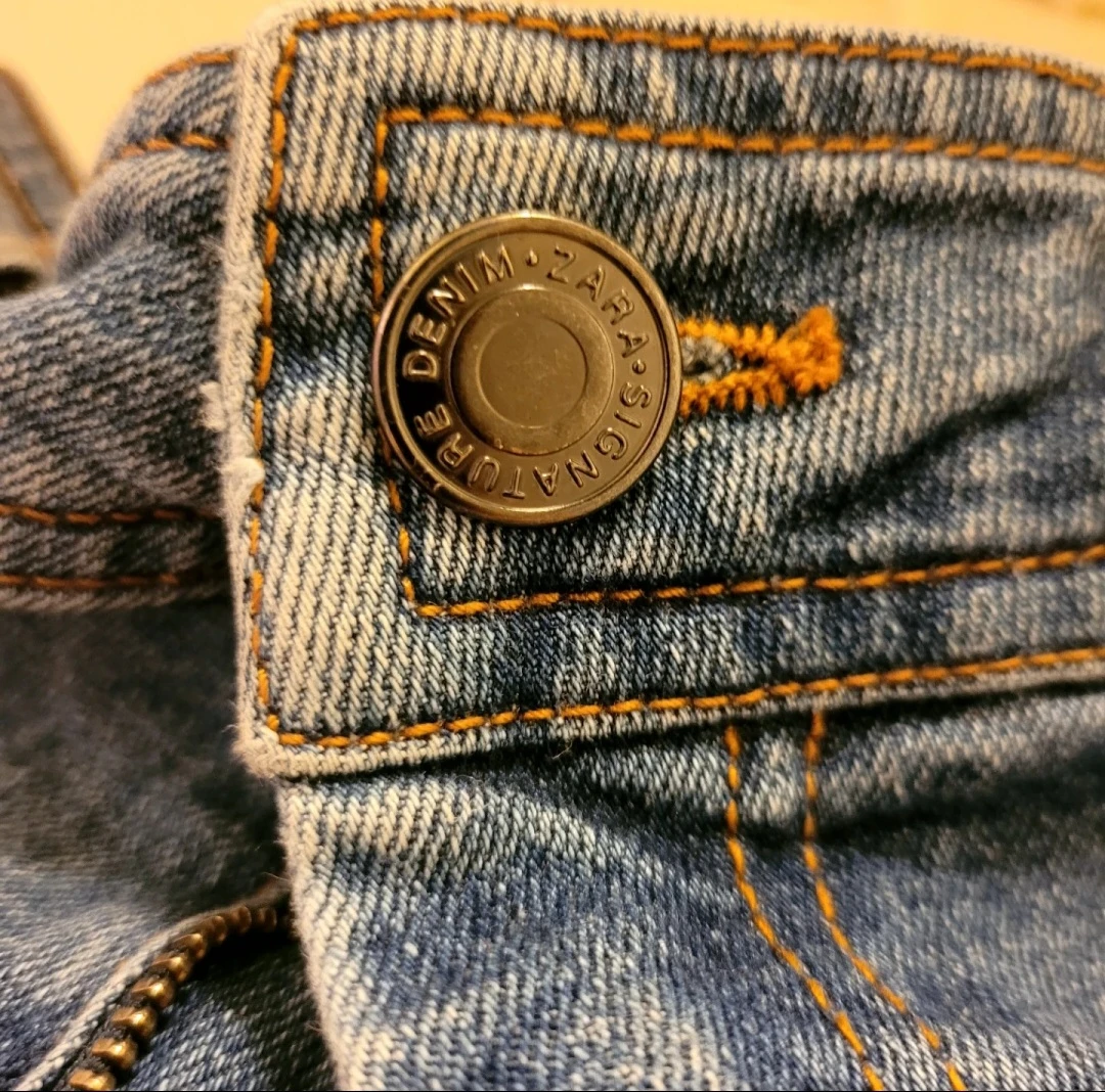 Size 4 -ZARA Wide Leg Denim Jeans - photo 3
