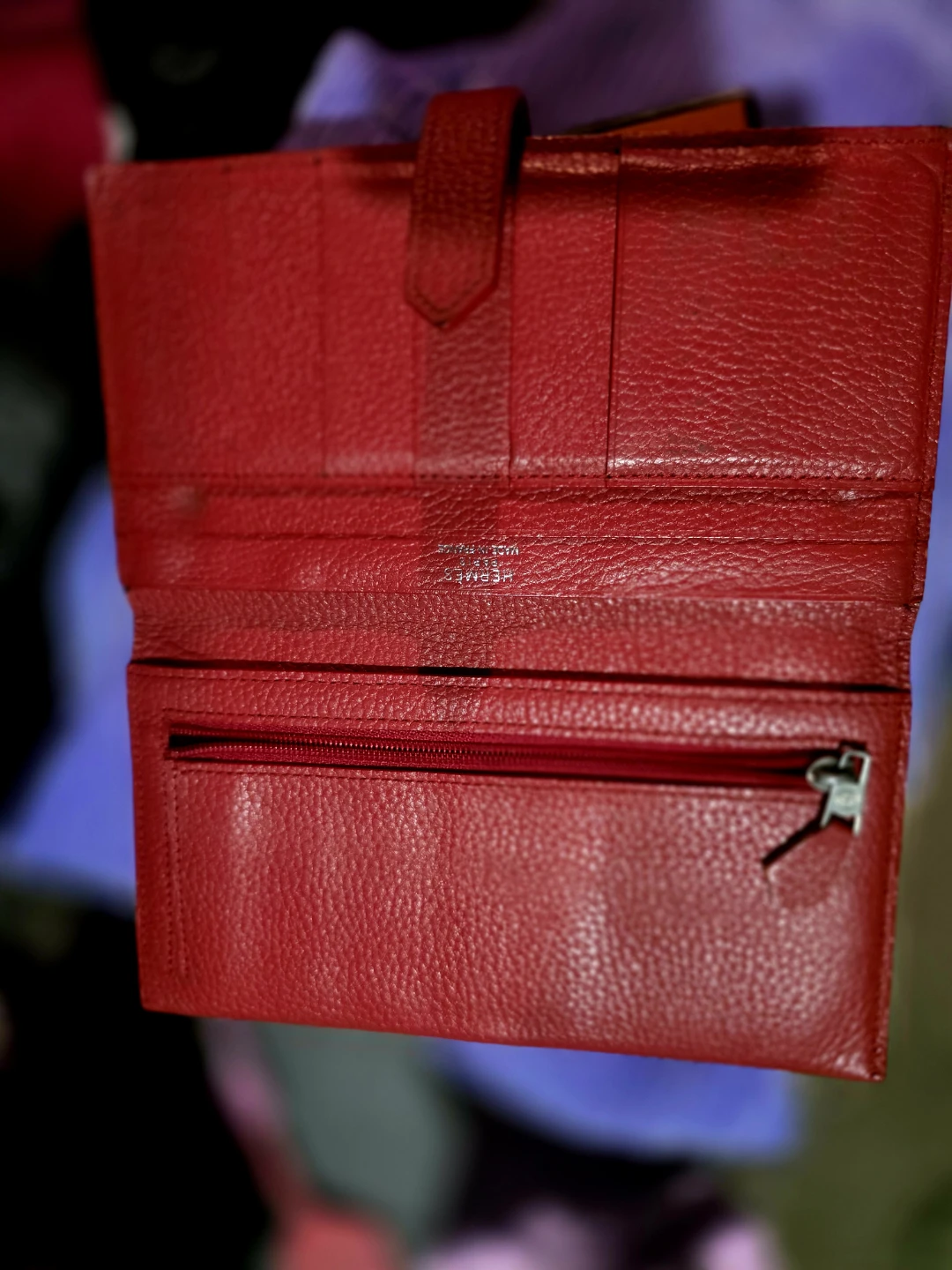 Hermès Red Leather Wallet - photo 2
