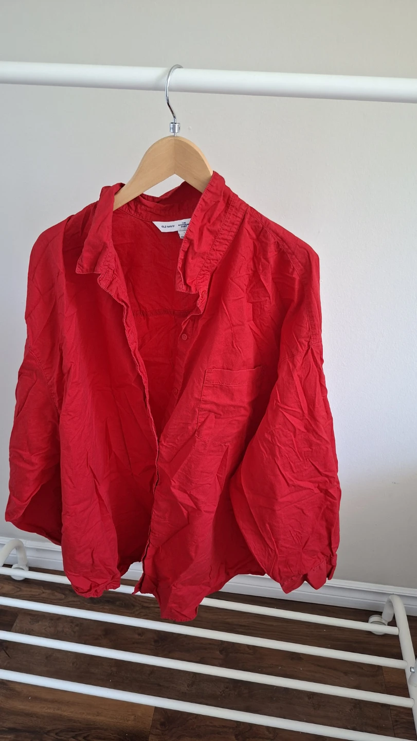 Old Navy Red Button-Up Shirt