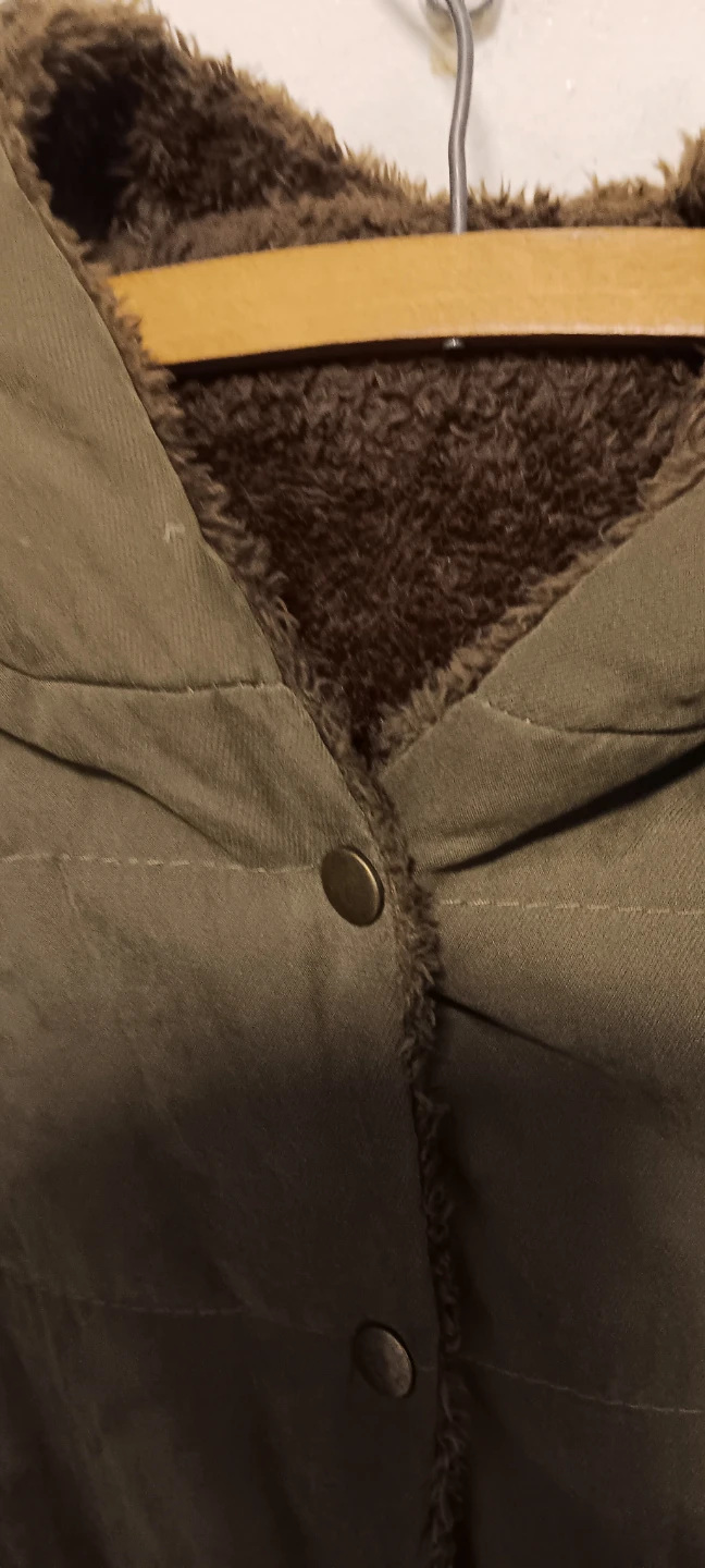 Olive Green Puffer Vest with Fur Lining - photo 2