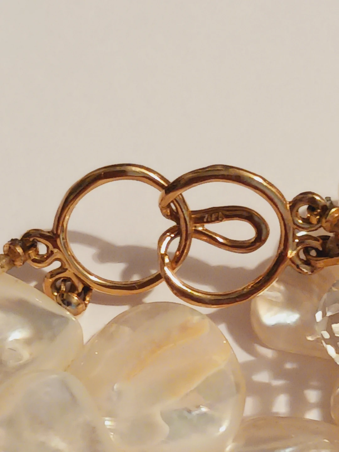 14 Karat Gold Clasp Keshi Pearls & Crystals Necklace - photo 3