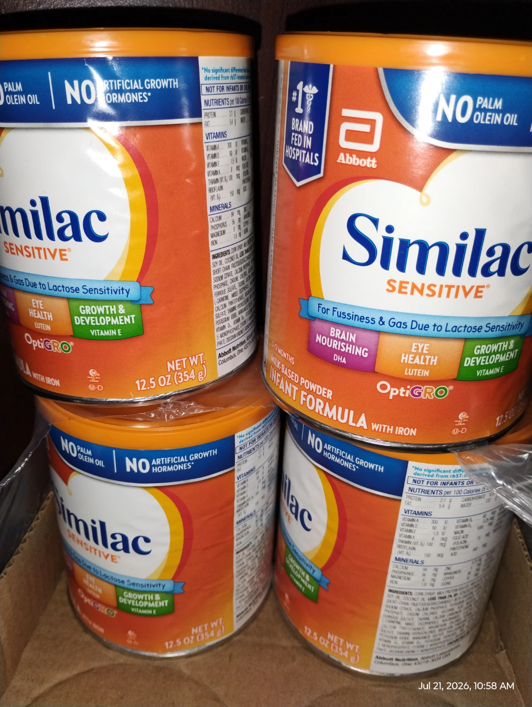 Similac Sensitive Infant Formula - 12.5 oz (354g) Cans