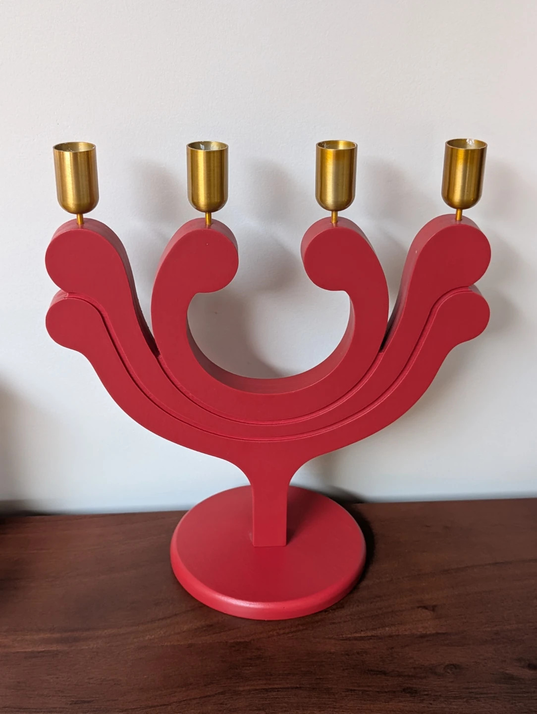 Red Candelabra with Gold Candle Holders - photo 5