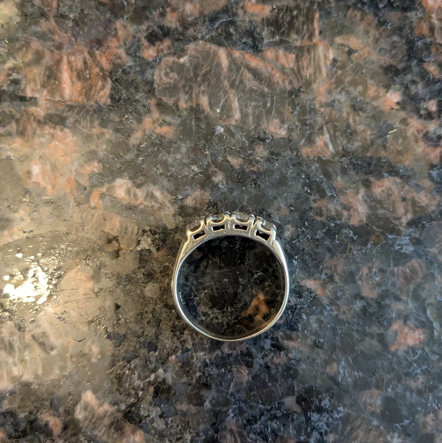 10g 14k custom white gold and diamond ring - photo 5