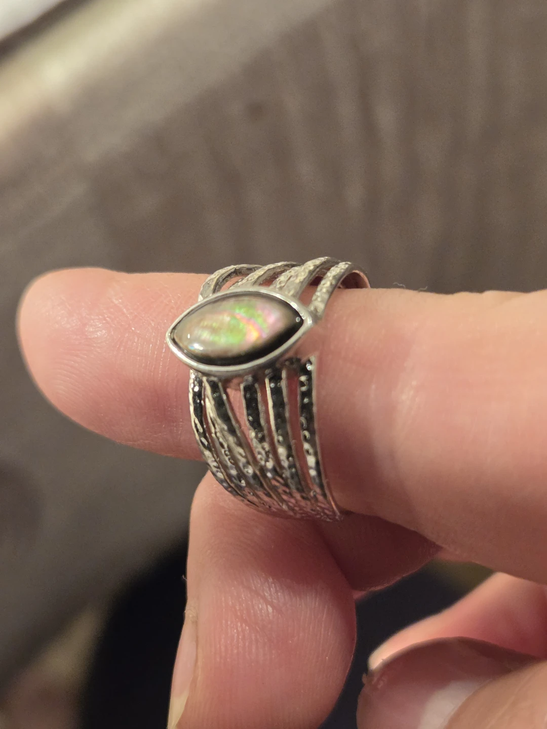 Sterling silver  925ring with iridescent labradorite stone - photo 4