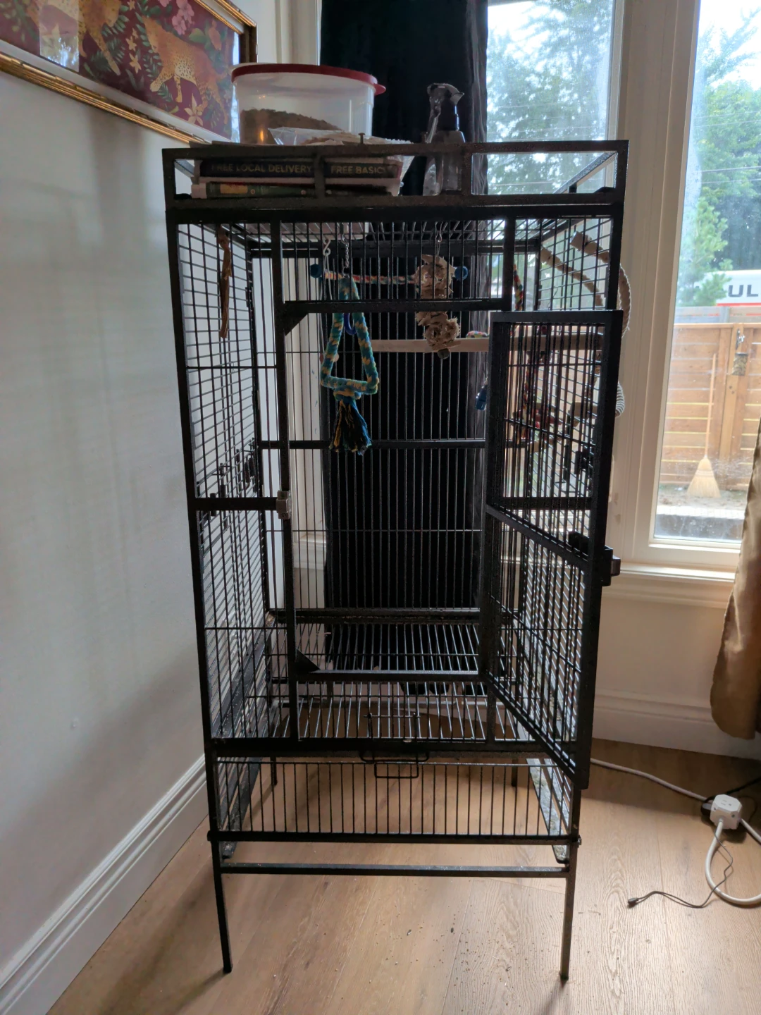 Large Bird Cage with Toys