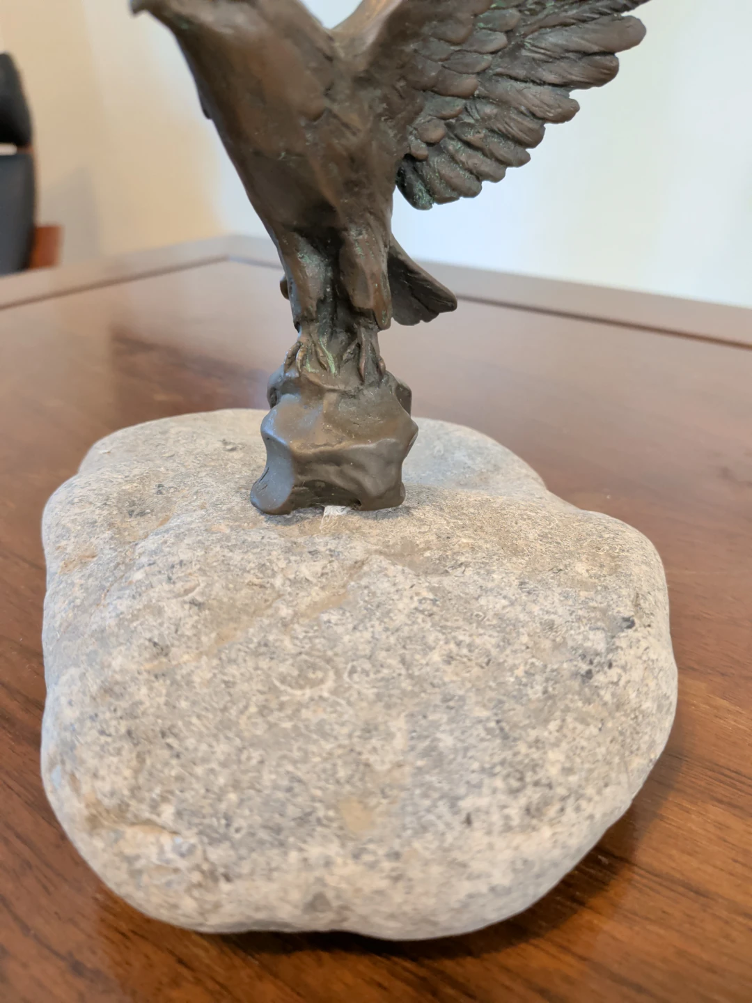 Bronze Eagle Statue on Rock - photo 4