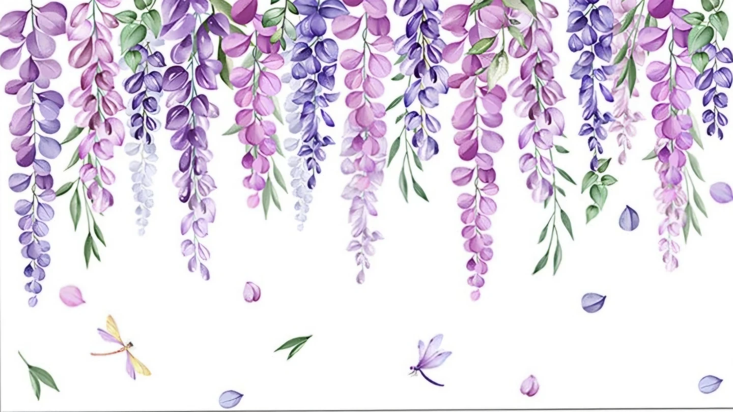 Wisteria Floral Wall Art Peel & Stick Decal