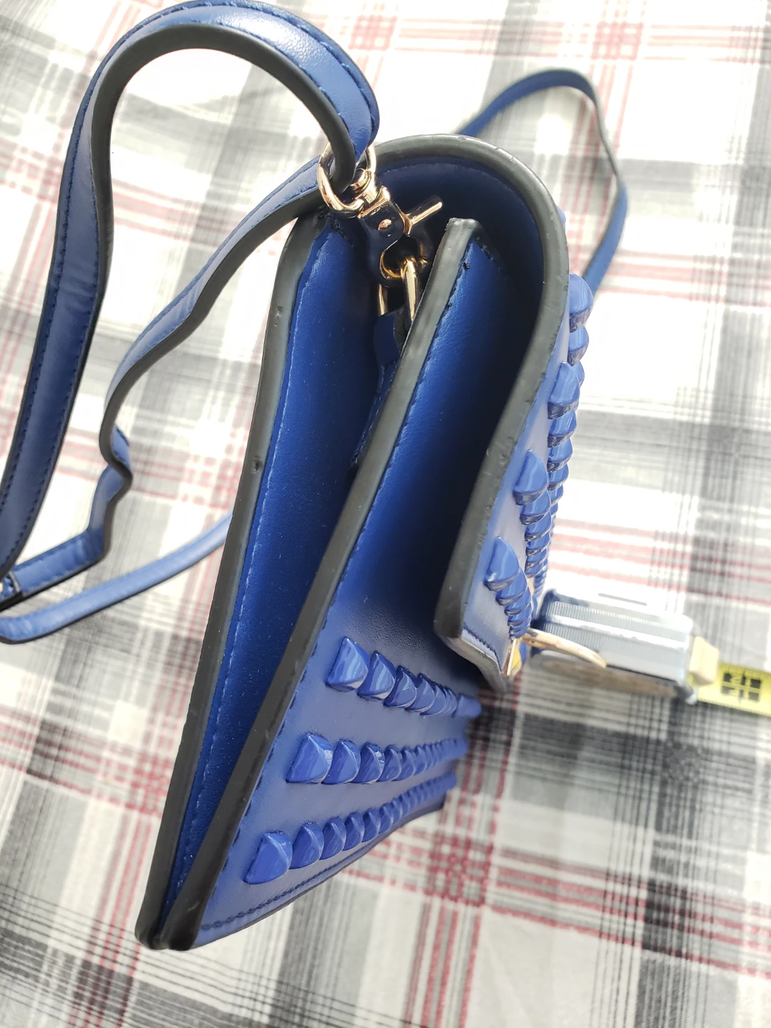 Slimfit Italy Blue studded clutch purse with shoulder strap - photo 3