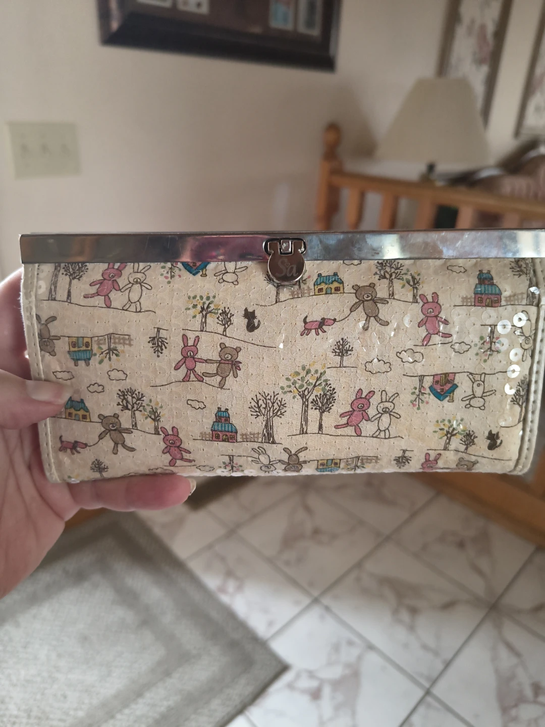 Wallet with cute animal print