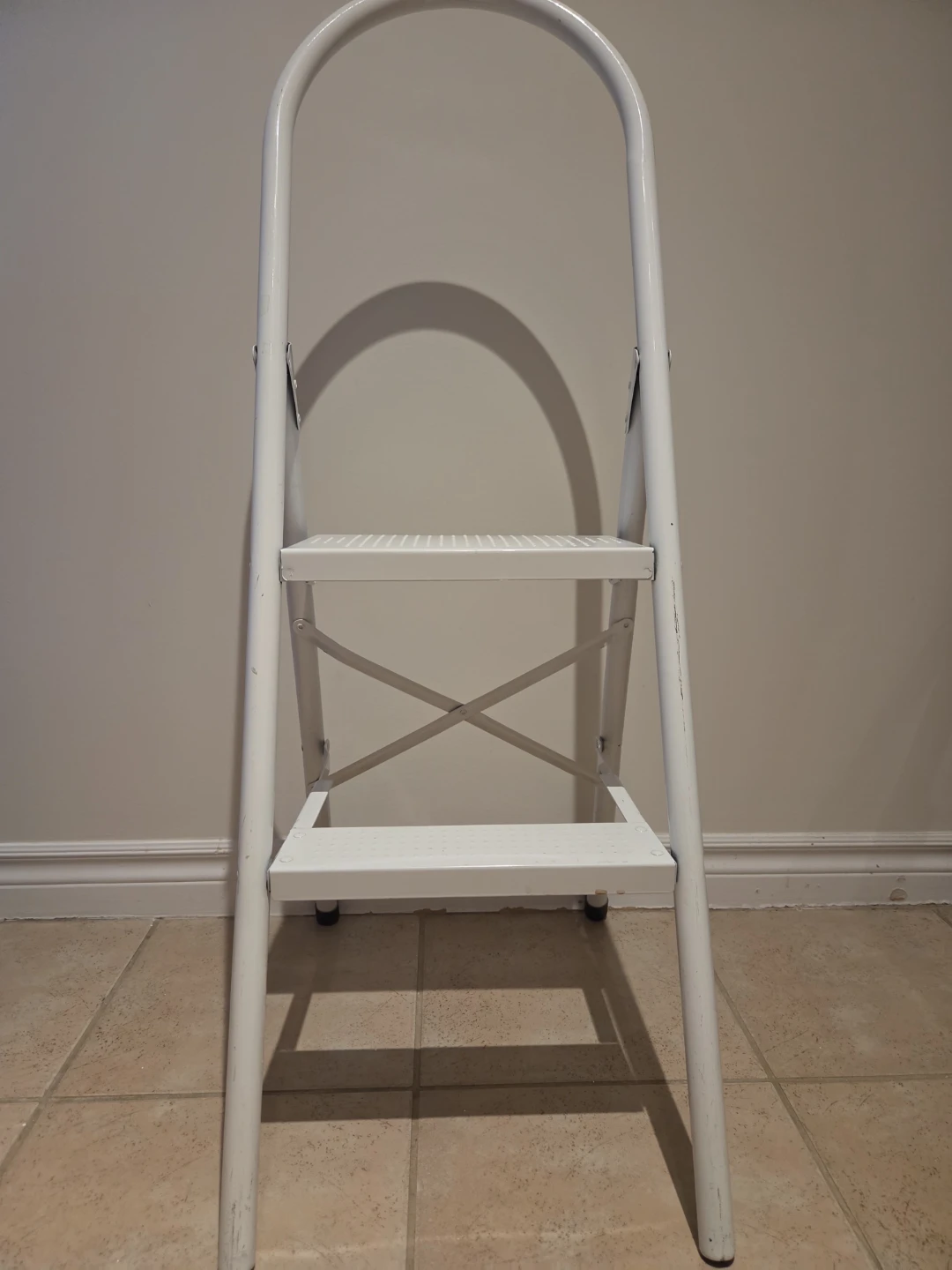 White 2-Step Folding Step Stool