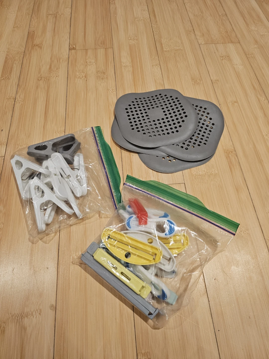 Assorted Storage Bins and Clips