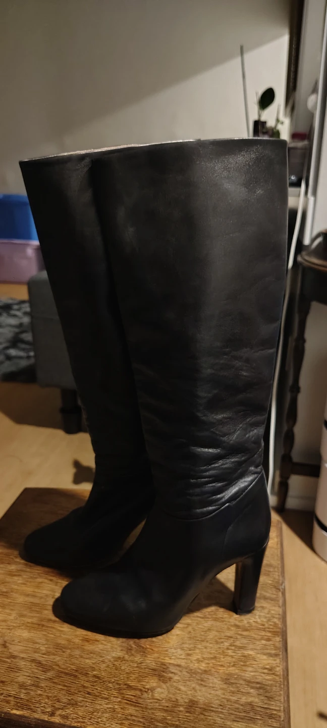 Black Leather Tall Boots - photo 2