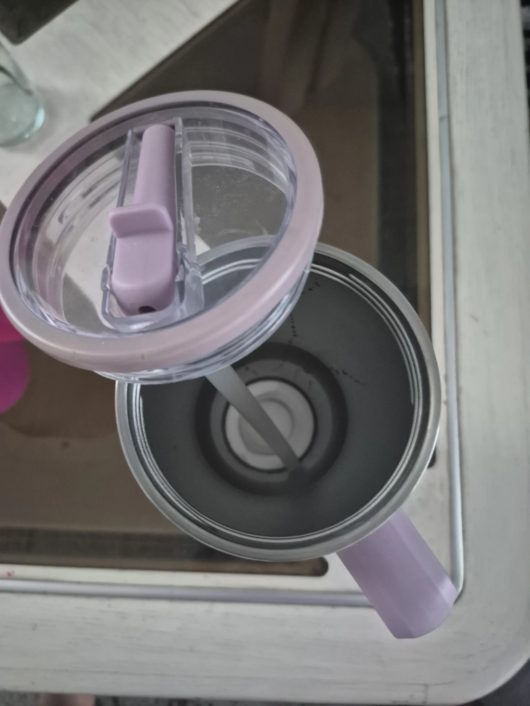 Insulated Light Purple Tumbler with Handle - photo 2