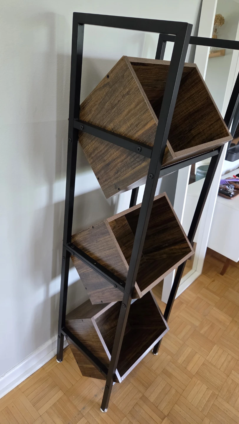 3-Level Wood Basket Rack Stand – Industrial Storage Shelf *new - photo 4