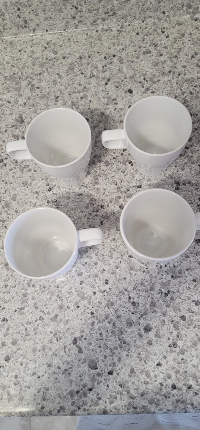 Set of 4 White Ceramic Mugs - photo 2