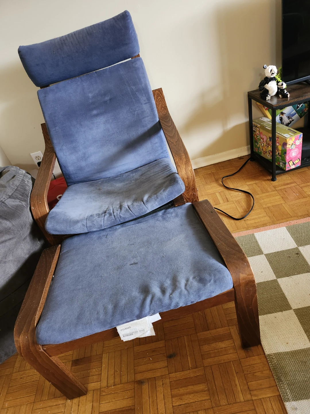 IKEA POANG armchair in blue with wooden frame - photo 2