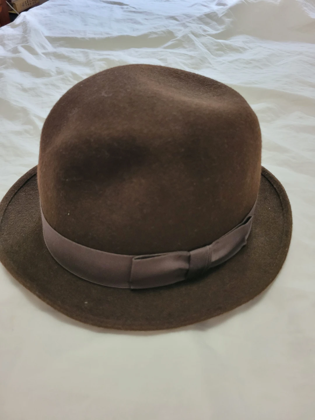 Le Paris Brown Fedora Hat - Size 56 cm