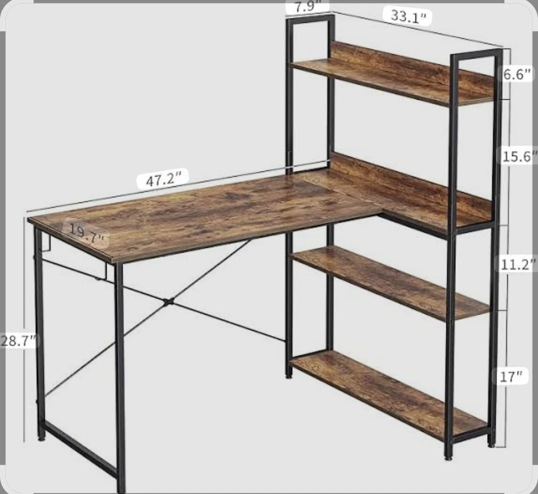 Computer Desk with Shelves - photo 2